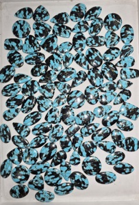 Turquesa Natural Dhalia Cabujón Pulido, Piedras Sueltas de Formas Mixtas, Calidad AAAA, Azul Marrón, Excelente Calidad para Joyería - Product Image 3