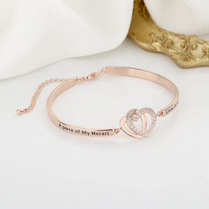 Aihitero Brazalete <span class=keywords><strong>de</strong></span> Oro Rosa con Flores y Mensaje 'Siempre <span class=keywords><strong>Mi</strong></span> Hermana, Siempre <span class=keywords><strong>Mi</strong></span> <span class=keywords><strong>Amiga</strong></span>', 18cm <span class=keywords><strong>de</strong></span> Largo, con Circonita Cúbica, para Mujer - Product Image 3