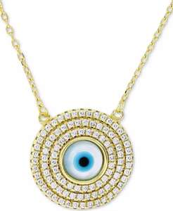 Collana con ciondolo in argento Sterling placcato oro 14k, 16 "+ 1" extender | Macacy's - Product Image 1