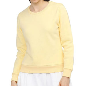 เสื้อสเวตเตอร์คอกลมสีเหลืองสำหรับผู้หญิง แขนยาว ผ้าฝ้ายถัก สวมใส่สบาย สีพื้น สำหรับฤดูใบไม้ร่วง - Product Image 6