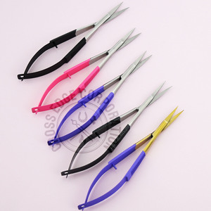 5inch Eyebrow <b>Trimmer</b> Grooming Scissors Straight Stainless Steel Squeeze Scissors Facial Hair Scissor for Shaping Eyebrow Ear - Product Image 1