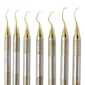 Kit de 5 instruments dentaires manuels en acier inoxydable pour composites, comprenant des grattoirs et des coupeurs double-embout, légers - Product Image 6