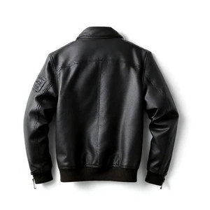 OEM personalizado de alta calidad PU chaqueta de cuero para los hombres Vintage invierno motociclista abrigo Stand Collar cremallera cinturón estilo Casual - Product Image 2