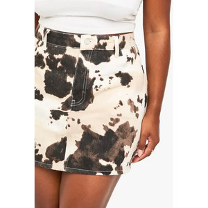 Minifalda de Piel de Vaca con Pelo para Mujer, Falda de Cuero Genuino, Cintura Alta, Elegante, Colección Boutique - Product Image 3