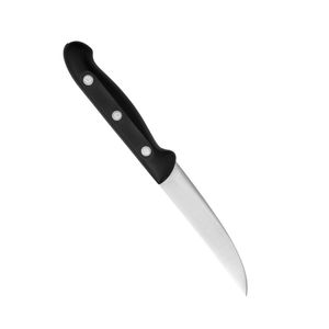 Couteaux de cuisine à manche noir avec lame droite argentée et poignée à rivets Trio pour la préparation des légumes et des fruits frais - Product Image 6