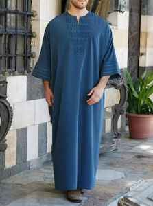 Túnica Tradicional Árabe de Lujo en Gris Premium, Elegante, Informal para Hombre, con Cuentas, Elástica en Cuatro Direcciones, Largo hasta el Tobillo, Suave y Transpirable - Product Image 3