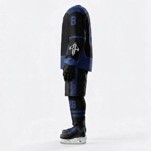 Nouvel ensemble d'uniformes de hockey sur glace confortables avec impression par transfert thermique, manches longues, 100 % polyester, qualité supérieure pour hommes - Product Image 5