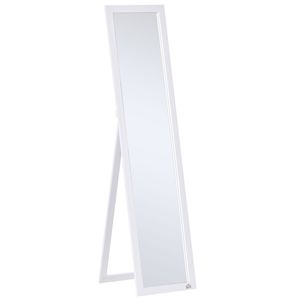 Shatterproof Full-Size <b>White</b> <b>Rectangle</b> Decorative Wall <b>Mirror</b> Floor Standing or Wall Mounted for Bedroom Living Room Use - Product Image 1