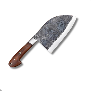 Couteaux de boucher en acier au carbone, ambidextres, lavables au lave-vaisselle, avec manche en bois écologique et étui en cuir, vente en gros - Product Image 1