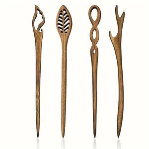 Wooden U Shape Hair Forks Handmade Natural Wood Hair <b>Pins</b> For Women Bun Stick Hair Accessories - Product Image 5