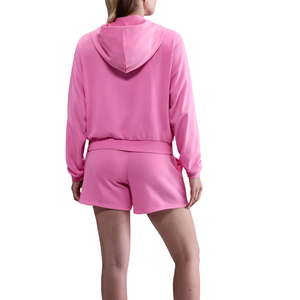 Sweat à capuche zippé pour femme, coupe classique, manches longues, couleur unie, en coton, doublé polaire, pour l'hiver, décontracté, logo personnalisé, vente en gros, échantillon gratuit - Product Image 3