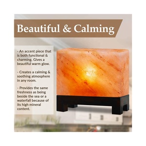 Lampe de sel de l'Himalaya 100% naturelle, sculptée à la main, écologique, de forme rectangulaire unique, pour le Feng Shui, vente en gros - Product Image 4