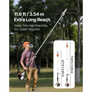 Potatore a Palo a Benzina 2 Tempi 33CC con Barra di Taglio da 8 Pollici, Autonomia di 6,7 Ore e Serbatoio Carburante da 30 Fl.oz - Product Image 2