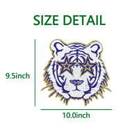 Nouveaux patchs en chenille brodés avec un œil doré et un tigre blanc, à coller au fer, logo personnalisé pour les vêtements