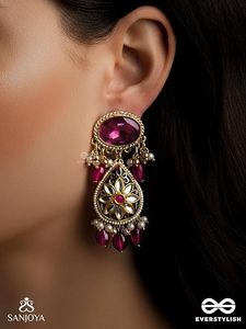 Kundan Jadau Hyderabadi Style Women's Drop Earrings Gold Plated Imitation Pearl Alloy Crystal Rhinestone Claw Setting Trendy - Product Image 3