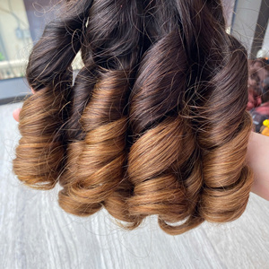 Extensiones de cabello humano vietnamita de alta calidad al por mayor 100% pelo hinchable pelo tejido de gran calidad marrón degradado - Product Image 1