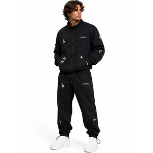Factory Custom logo <b>Y2K</b> Graphics Pattern Men's Wind Resistant Training Suit Full Zipper Bomber jacket for men <b>Top</b> Jogger Pants - Product Image 1