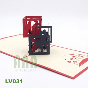 Logotipo personalizado Love Cube 3D Tarjeta de felicitación Recuerdo Estampado en caliente Impresión offset para el día de San Valentín Aniversario Todas las ocasiones - Product Image 5