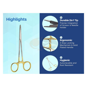 ที่จับเข็ม Olsen Hegar พร้อมกรรไกรตัดขอบ คีมหนีบกรรไกร พร้อมทังสเตนคาร์ไบด์ สำหรับจักษุแพทย์ - Product Image 4