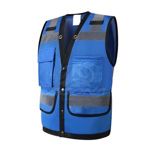 Gilet de travail cargo respirant grande taille haute visibilité certifié CE 100 % polyester tissu durable fermeture éclair sur le devant fonctionnel - Product Image 2