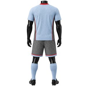 Light Blue Gray Contrast Panel Lacrosse Shirt With Shorts Men's Sports <b>Set</b> Athletic Team Uniform Match Wear Training Clothing - Product Image 2