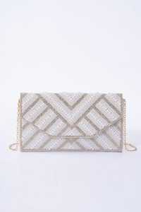 Elegante Bolso de Mano Bordado para Novia con Hilo Decorativo y Aspecto Tradicional Moderno, Bordado Floral Hecho a Mano - Product Image 4