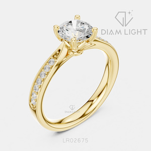 Bague de fiançailles en or blanc 14 carats avec diamant de laboratoire de 1,159 carats, coupe ronde, bague de mariée, certifiée IGI, bijoux fins, cadeau - Product Image 6