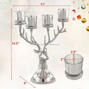 Candelabro Navideño de Metal Artístico de Lujo Hecho a Mano para Decoración del Hogar y Marcas de Boutique - Product Image 3