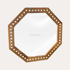 <b>Round</b> Shape Custom Modern Design Resin Inlay Wall <b>Hanging</b> <b>Mirror</b> Frame for Home Decor Bedroom Bathroom - Product Image 3