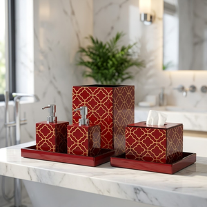 Modern Luxury Glass Bathroom Set Transparent Thick Glass Accessories Soap Dispenser <b>Toothbrush</b> <b>Holder</b> Soap Dish Tumbler Stylish - Product Image 2