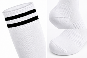 Chaussettes de sport personnalisées confortables et antidérapantes pour le football, 100% coton, automne, jeunes, hauteur genou, design personnalisé - Product Image 4