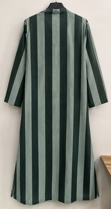Eco-Friendly Sleeveless Deep Neck <b>String</b> Closure Breathable Washable Casual Floor-Length Cotton Kaftan A-Line Striped Night Wear - Product Image 4