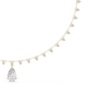 Impresionante Collar con Diamante Cultivado en Laboratorio en Forma de Pera, Joyería Delicada en Oro Amarillo, Pieza Atemporal para Hitos Románticos - Product Image 4