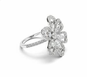 Anillo con Múltiples Diamantes para Mujer, Diamantes Naturales y Cultivados en Laboratorio - Product Image 3