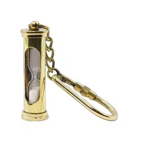 Porte-clés en laiton style phare, mousqueton vintage, anneau rond en métal gravé, accessoire de mode - Product Image 5