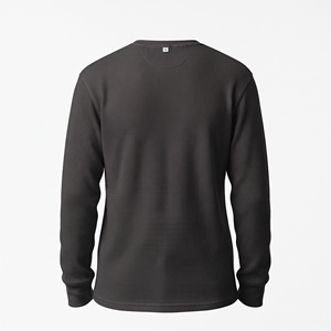T-shirt à col rond en coton 100% de haute qualité, maille gaufrée, manches longues, 220 GSM, respirant, séchage rapide, style streetwear |   ODM/OEM disponible - Product Image 2