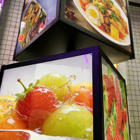 Boîte à lumière verticale rotative en aluminium personnalisée, résistante aux intempéries, pour restaurant, affichage mural extérieur, menu, affiche publicitaire, signalétique