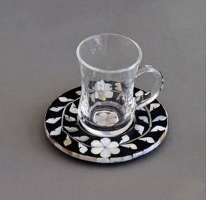 Floral Design Resin Inlay Coaster Set MDF Coaster Resin Coaster MDF Resin Inlay Coaster Place Mats at very affordable Price - Product Image 1