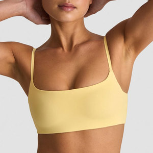 Soutien-gorge de yoga en nylon et élasthanne pour femme, design à bretelles, vente en gros, personnalisable, séchage rapide, vêtements de fitness et de sport, couleur unie, haute élasticité - Product Image 4