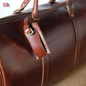 Factory New Design Unisex Vintage Design Leather Duffle Bags ot Sale Customized Genuine Leather Travel Duffel Bag - Product Image 3
