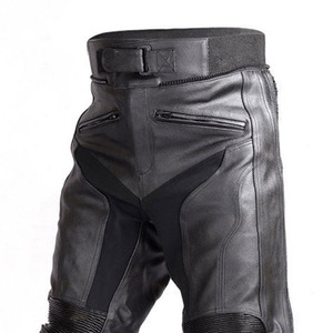 Custom Made Leather Racing Motorcycle Pants Breathable Windproof Protection Knee Stretch Panels Leather Motorbike Pants - Product Image 3