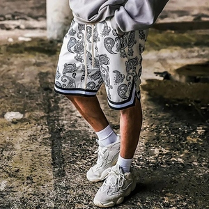 Shorts de sport pour homme en mesh à motif paisley, imprimé par sublimation, séchage rapide, pour la gym, la course et les loisirs - Product Image 4
