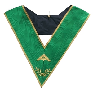 Senior Warden <b>Collar</b> Natural Silk - Cerneau Rite Machine Embroidered Regalia Blue Lodge Ceremonial <b>collar</b> - Product Image 5