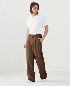 Pantalon décontracté plissé pour homme Aura Vintage, coupe ample style Old Money, jambe large, pour l'automne, coupe décontractée, pantalon de travail, bas de gamme de luxe - Product Image 1