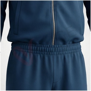Conjunto Deportivo Azul Marino para Hombre, Manga Larga, Cuello Alto, Cierre de Cremallera Frontal, Color Sólido, Transpirable, Corte Regular, Ropa Casual de Otoño - Product Image 6