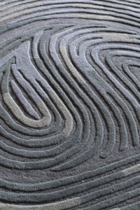 Tapis indien ovale à rayures, tufté à la main, en laine/Tencel, à poils longs, anti-déchirure, anti-taches - Product Image 3