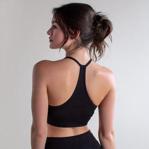 <b>Asymmetric</b> Back Bra <b>Tops</b> Women Yoga Fitness Wear Compression Bra <b>Top</b> Exercise Athletic Medium Support Spandex/Polyester Bra <b>Tops</b> - Product Image 4