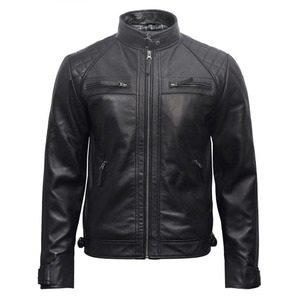 2026 Latest Fashion Men's Stand Collar Leather Jacket Breathable <b>Fur</b> <b>Trim</b> Sherpa Lining Simple Casual Design High Street Winter - Product Image 1