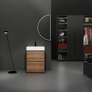 Mobili bagno moderni da 24 pollici a libera installazione con lavabo singolo sottolavello e doppio cassetto per bagni di piccole dimensioni - Product Image 4