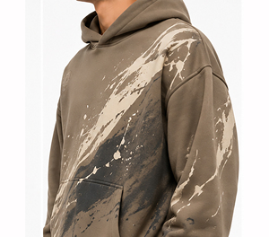 Sweat-shirt à capuche de luxe noir pour homme, coupe oversize, en coton épais, style streetwear hiver, chaud et tendance - Product Image 6